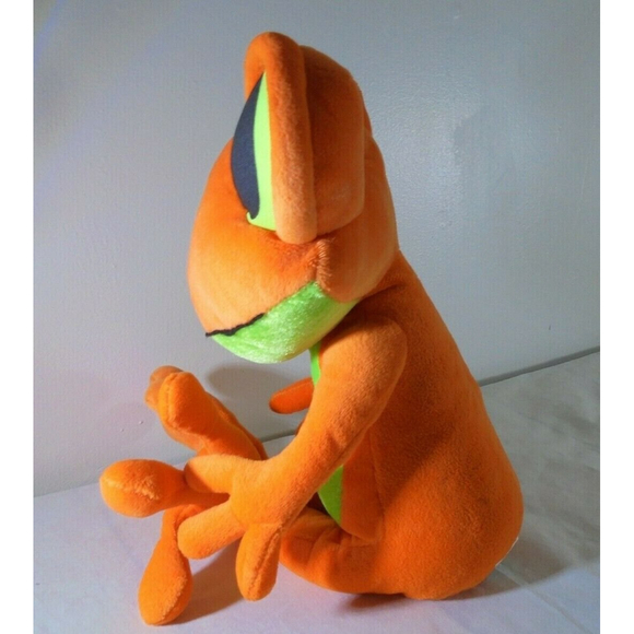 Six Flags Grand Prairie Texas Gecko orange green Plush Stuffed Animal Toy rare - Picture 4 of 7